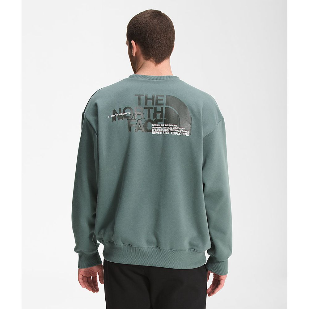 The North Face Sweatshirts Mens Australia - The North Face Coordinates Crew Green (ZFR-629418)